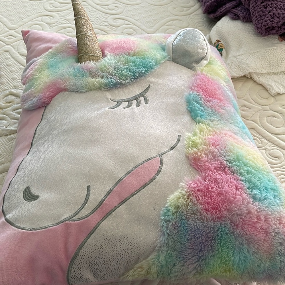 Large unicorn pillow